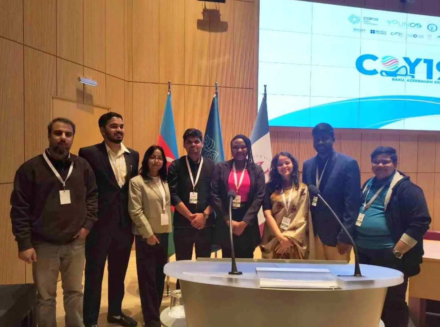 With delegates after a session.