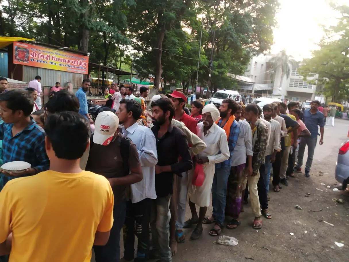 A queue for the daily meal.