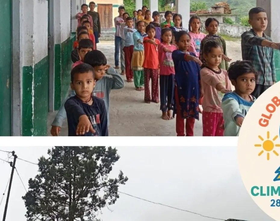 The assembly at the village school.