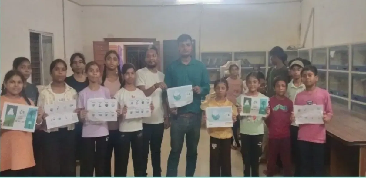 'Know the Climate: Fact and Action Drive', conducted by volunteer Aman Kesharwani at Champion Martial Art Academy.
